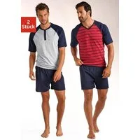 le jogger® Pyjama (Packung, 4 tlg., 2 Stück) in kurzer Form, mit Raglanärmeln