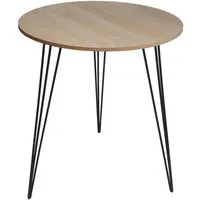 Meinposten Beistelltisch Couchtisch rund Holz Metall Tisch Nachttisch Holztisch Blumenhocker (1-St), Durchmesser: 40 cm Höhe: 45 cm Stärke der Holzplatte: 1 cm