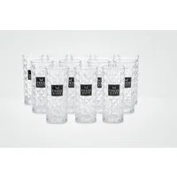 Mixcompany Gläser-Set Three Sixty Vodka Longdrinkgläser – 12er Set, eckig, 0,3 l geeicht