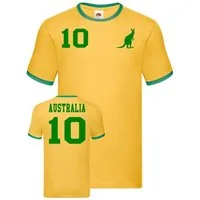 Blondie & Brownie T-Shirt Herren Australien Sport Trikot Fußball Weltmeister Meister WM Mit Kontrastnaht