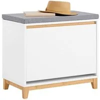 SoBuy Schuhkipper FSR191, Schuhschrank mit Klappe Schuhbank mit Sitzkissen Sitzbank Schuhkommode