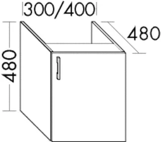 Burgbad Unterschrank Sys30 PG4 Sana 480x400x480 Sandstein Hochglanz, WVAH040LF6561 WVAH040LF6561