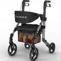 ELONEO Rollator 2in1 Rollator & Rollstuhl, Faltbar und Leicht, Outdoor-Gummireifen, mit Stiz & Netztasche