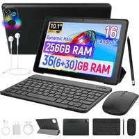 Happybe 10,1'' Octa-Core, 6000 mAh, HD 1280x800, 34GB/36GB RAM, 128GB/256GB Tablet (10.1", 256 GB, Android, Android 16, Gemini KI-Assistent, Widevine L1)