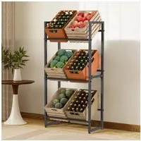Clanmacy Flaschenregal Getränkekistenregal 71x32x140cm Für 6 Kästen Metall Schwarz
