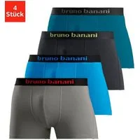 Bruno Banani Boxer Boxershorts für Herren (Packung, 4-St) mit farbigen Marken-Schriftzug am Bündchen
