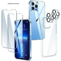 MORRENT Smartphone-Hülle Hülle für Iphone 14 pro Max Hülle + 2x Panzerglass +2 Kameraschutz