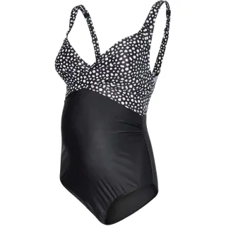 Mamalicious - Badeanzug für Damen, Stoff, Umstandskleidung (Schwarz bedruckt)