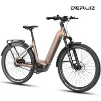 DERUIZ E-Bike Trekkingrad 28 Zoll/29 Zoll, 110Nm, 48V 720Wh, 180km, Riemenantrieb, RH:42/48cm, Nabenschaltung, Mittelmotor, 720 Wh, (Trittfrequenz- und Drehmomentsensor, Lockout-Federgabel, Tiefeinsteiger), Bluetooth+APP, Routenaufzeichnung, 120Lux L