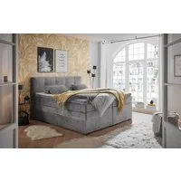 ED EXCITING DESIGN Boxspringbett Fanes mit Komforteinstiegshöhe von 73cm, erhältlich in 180x200cm, inkl. Bettkasten und 7cm Visco-Topper