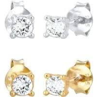 Elli Ohrstecker-Set Schmuck Geschenk Silber 925 Ohrringe (Set, 4-tlg), mit Glasstein