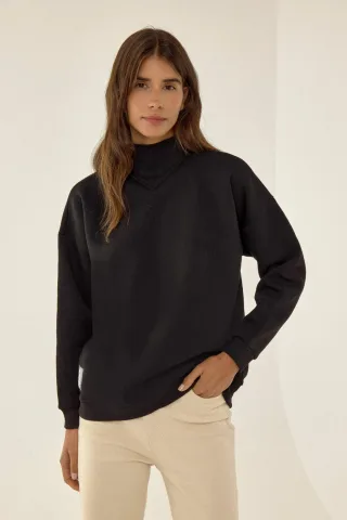Lässiges Halbkragen-Sweatshirt