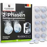 CLENESSO 2-Phasen-Reinigungstabletten (für Kaffeevollautomaten und Kaffeemaschinen)