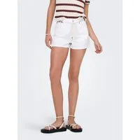ONLY Jeansshorts ONLZUMA HW SHELL BELT DNM SHORTS BJ mit Destroyed Effekt und ausgefranstem Saum