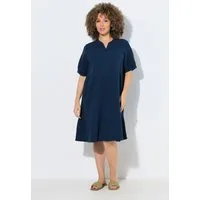 Ulla Popken Hemdblusenkleid Musselin-Kleid A-Linie Tunika-Ausschnitt Halbarm