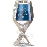 GILDE Weinglas 'Meer macht glücklich' 500ml Wellenglück, Glas