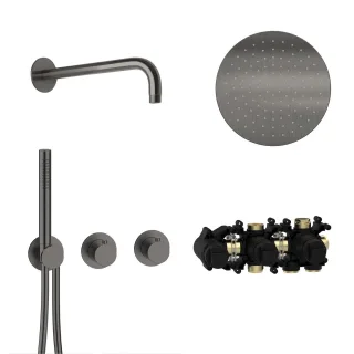 Herzbach MODUL7 Thermostat-Set T-RB250 Wandarm Regenbrause Ø25,0cm , 70.702711.1.40 70.702711.1.40