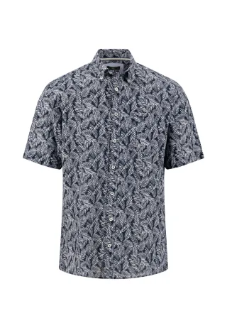 FYNCH-HATTON - Slub Print, B.D., 1/2 navy - Gr. - L
