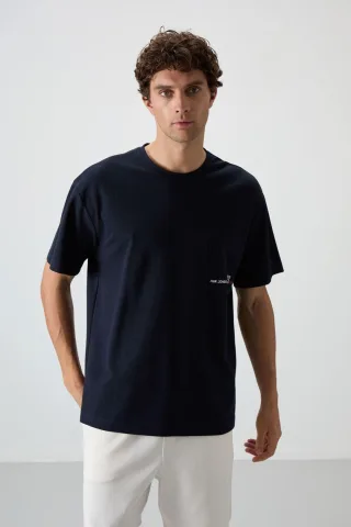 Übergröße Bedrucktes Rundhals-T-Shirt