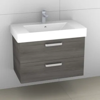 Artiqua 412 Waschtischunterschrank für Strada K0788 Graphit Struktur quer, 412-WU2L-I18-7070-401 412-WU2L-I18-7070-401