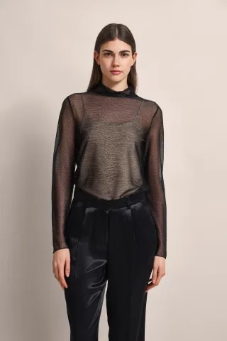 Bugatti Damen Mesh-Shirt mit Glanzeffekt