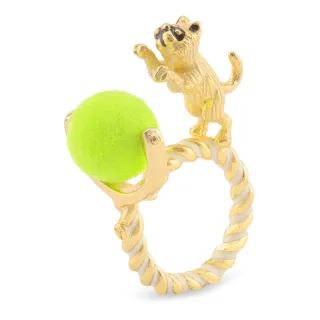 Katzen Ring vergoldet