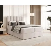 Chilly Möbel Boxspringbett Doppelbett mit Matratze H2/H3 Topper & Hubfunktion (Komplett in vielen Farben Holzrahmen, 1-St., 140x200 160x200 180x200 200x200cm), gepolstertem Kopfteil Stauraum modern