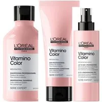 L'ORÉAL PROFESSIONNEL PARIS Haarpflege-Set L'Oréal Vitamino Color Shampoo Conditioner Spray Set 690 ml, 3-tlg., reichhaltig