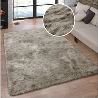 OTTO home Hochflor-Teppich Valeria, Fellteppich, kuschelig, flauschig, rechteckig, Höhe: 60 mm, Kunstfell, weiche Teppiche, Wohnzimmer, Schlafzimmer, Esszimmer