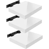 Woltu Wandregal, 3-tlg., Wandboard freischwebend Schweberegal Holz Board
