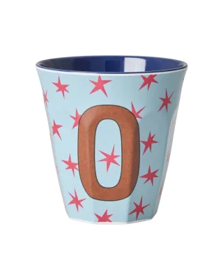 Rice Melamin Becher Buchstabe O/Stars/Graublau 250ml