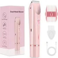 LIANNA Epilierer 2-in-1-Elektrorasierer für Damen,IPX7, wasserdicht, Aufsätze: 4 St., Achseln, Beine, Arme, Körper, Gesicht, ikini-Trimmer mit Doppelkopf für Damen, Nass- und Trockenanwendung