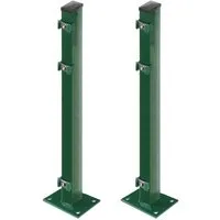 Arvotec Zaunpfosten Pfosten zum Aufschrauben für Mattenhöhe 80/83 cm Grün, 2 Stk, (Pfosten, 0-St), zum Aufschrauben mit angeschweißter Bodenplatte