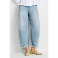 RICHROYAL Weite Jeans Barrel-Style, Wide Leg Cropped Jeans, mit coolen Destroyed Effekten