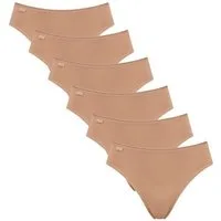 sloggi Tai-Slip 6er Pack 24/7 Cotton (Spar-Set, 6-St) Tai Slip - Baumwolle - Atmungsaktiv - Perfekter Sitz