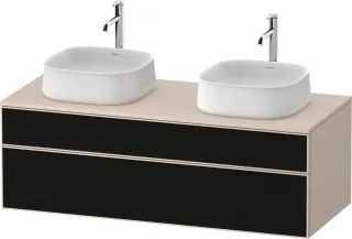 Duravit Zencha Konsolenwaschtischunterbau wandhängend Schwarz Linienstruktur & Taupe n/a & Supermatt ZE4823B63830000