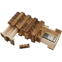 CLTYQ Geschenkbox Holz Geschenkbox – Magische Rätselbox mit 2 sicheren Fächern, Puzzle Box für Geschenke,Schmuck und Geld,Perfekt für Hochzeit