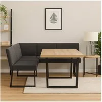 HTI-Living Eckbank Eckbank 192 x 152 cm Schwarz (1 Stück, 1-St., 1 Eckbank), Sitzbank Polsterbank Kunstlederbezug Metallgestell