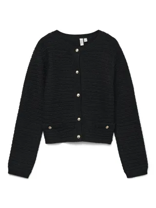 VERO MODA - VMSOLEIL LS O-NECK CARDIGAN BTQ Black - Gr. - XL
