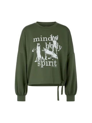 Marc Cain Sports - Sweatshirt mit Aufdruck olivine - Gr. - 36