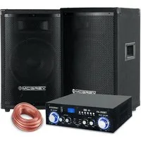 McGrey PA Komplettset DJ Anlage Party-Lautsprecher (Bluetooth, 400 W, Partyboxen 25cm (10 zoll) 2-Wege System - inkl. Endstufe)