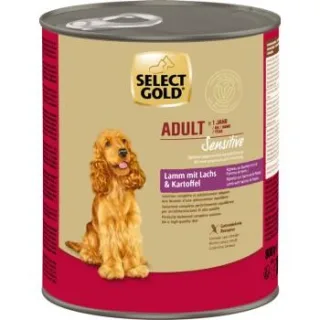 SELECT GOLD Sensitive Nassfutter Adult Lamm mit Lachs und Kartoffel 24x800 g