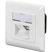 CAT.6A Datenanschlussdose, Unterputz, geschirmt, 2x RJ-45 LSA weiß, Klasse EA, horizontale Kabelinstallation