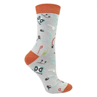 Damen Retro Musik Muster Bamboosocken