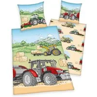 Herding Young Collection Kinderbettwäsche Traktor, Renforcé, mit tollem Traktoren-Motiv