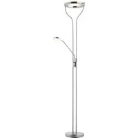 casa NOVA LED Deckenfluter SEATTLE, 2-flammig, H 180 cm, Nickelfarben, Dimmfunktion, Lesearm, LED fest integriert, Extra-Warmweiß, Metall, Ø 30 x H 180 cm