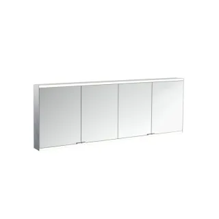 Emco prime Aufputz-Lichtspiegelschrank 949706266 2000x700mm, 4-türig, aluminium/spiegel