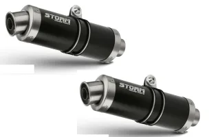 Sport Auspuff GP Storm by MIVV Edelstahl BLACK Aprilia RSV 1000 Bj. 2004-2008 Typ: RR mit ABE