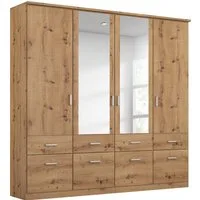 rauch Kleiderschrank Kleiderschrank Schrank Garderobe deckenhoher Schrank BREMEN (optional mit Spiegel, Breiten: 91/136/181 cm, Höhe: 199 cm) in vielen Farbvariationen, inkl. Kranzblende MADE IN GERMANY