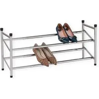 IDIMEX Schuhregal LENNART, Schuhregal Schuhablage Schuhständer Schuhschrank chrom 2 Böden auszieh